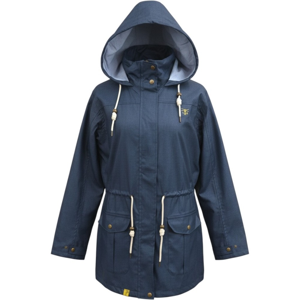 Lighthouse Fearne Waterproof Raincoat Navy Blue Hooded Jacket Womens Size 12